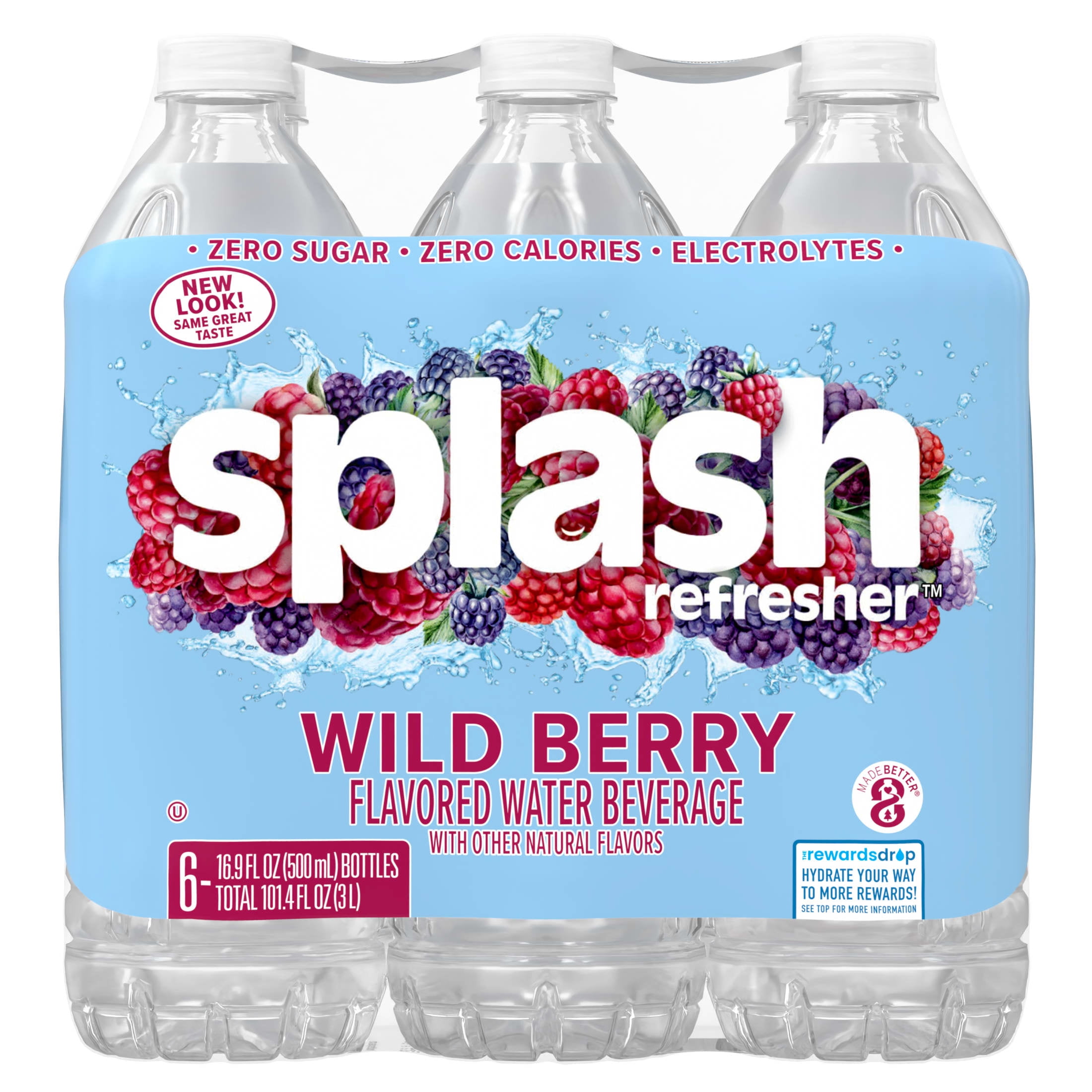 【お値下げ！】 WILDSTRAWBERRY Splash Wild Berry Flavored Water 16.9 fl oz 6-pack, Refreshing