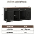 thumbnail image 6 of Mowpex Lockable 72" Wooden Furniture Style Crate for Dogs with Sliding Barn Doors, Black, 6 of 7