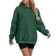 thumbnail image 2 of Womens Crewneck Sweatshirt MIUOWANP Women's Fashion Loose Long Sleeve Pullover Hooded Sweatshirt Fleece Warm Pocket Tops M Green, 2 of 5