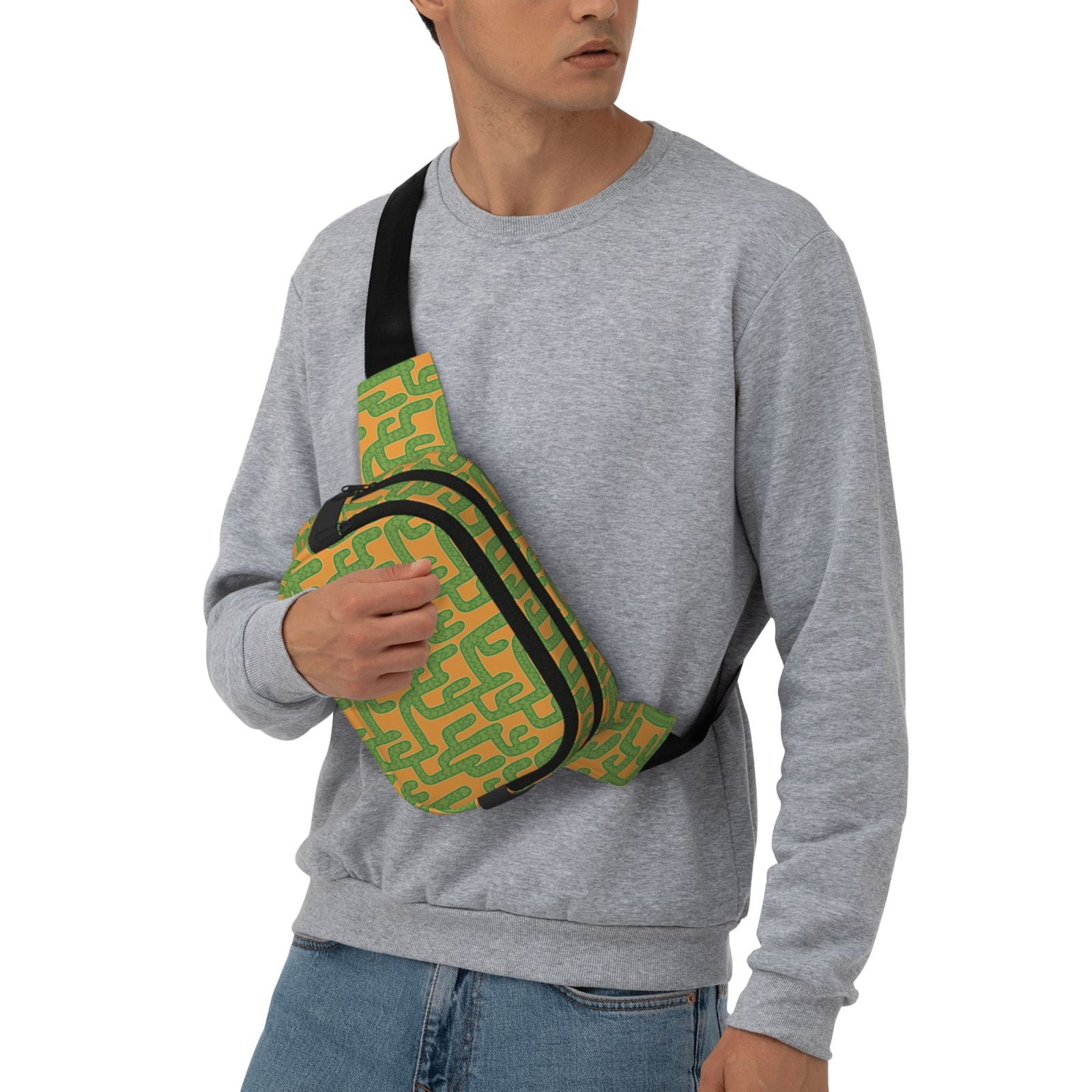 Picia Cactus 2 Print Square Double-Layer Waist Bag Mini Adjustable Waist Belt Bag Exercise Running Travel Hiking