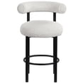 thumbnail image 3 of Meridian Furniture Bordeaux Cream Boucle Fabric Stool, 3 of 9