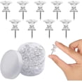 thumbnail image 1 of 100 chinchetas grandes, chinchetas de plástico transparente, chinchetas decorativas con punta de acero inoxidable, chinchetas para tablero de corcho, mapas de pared, oficina, 1 of 3