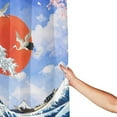 thumbnail image 6 of Vintage Japan Fabric Shower Curtains,Watercolor Ink Ancient Mount Fuji Crane Red Sun Hotel Quality,Machine Washable,72x72inch(183x183cm) for Bathroom., 6 of 6