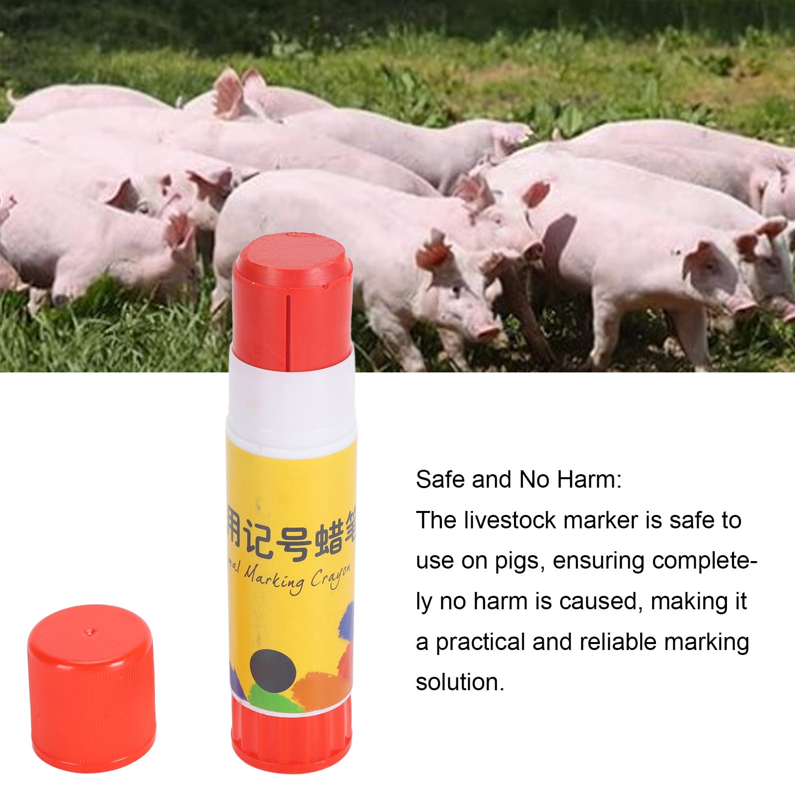 BIMZUC 24PCS Livestock Marker Crayon, Professional Red Animal Marking Paint Stick for Pig Sheep Cow Cattle (7.48 inches / 19.00 cm)