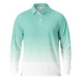 thumbnail image 5 of Tawop Men's & Big Men's Polo Shirts Printed Buttons Gradient Long Sleeve Pullover Shirts Xl, 5 of 7