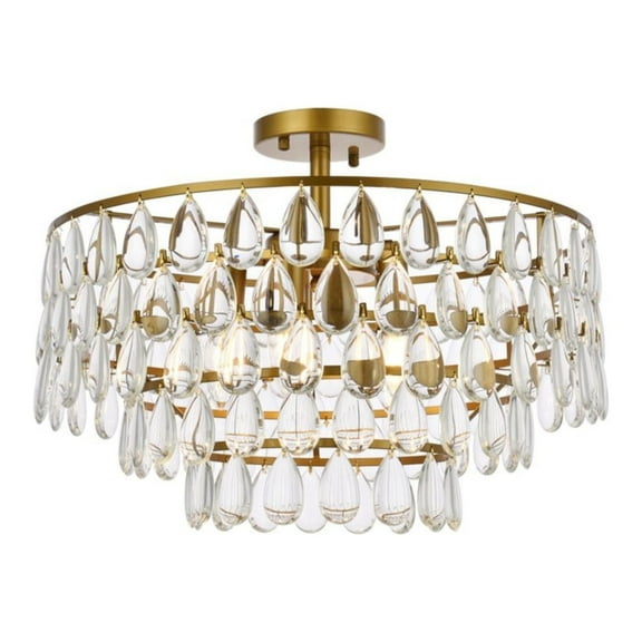 Mila 20 inch flush mount in brass