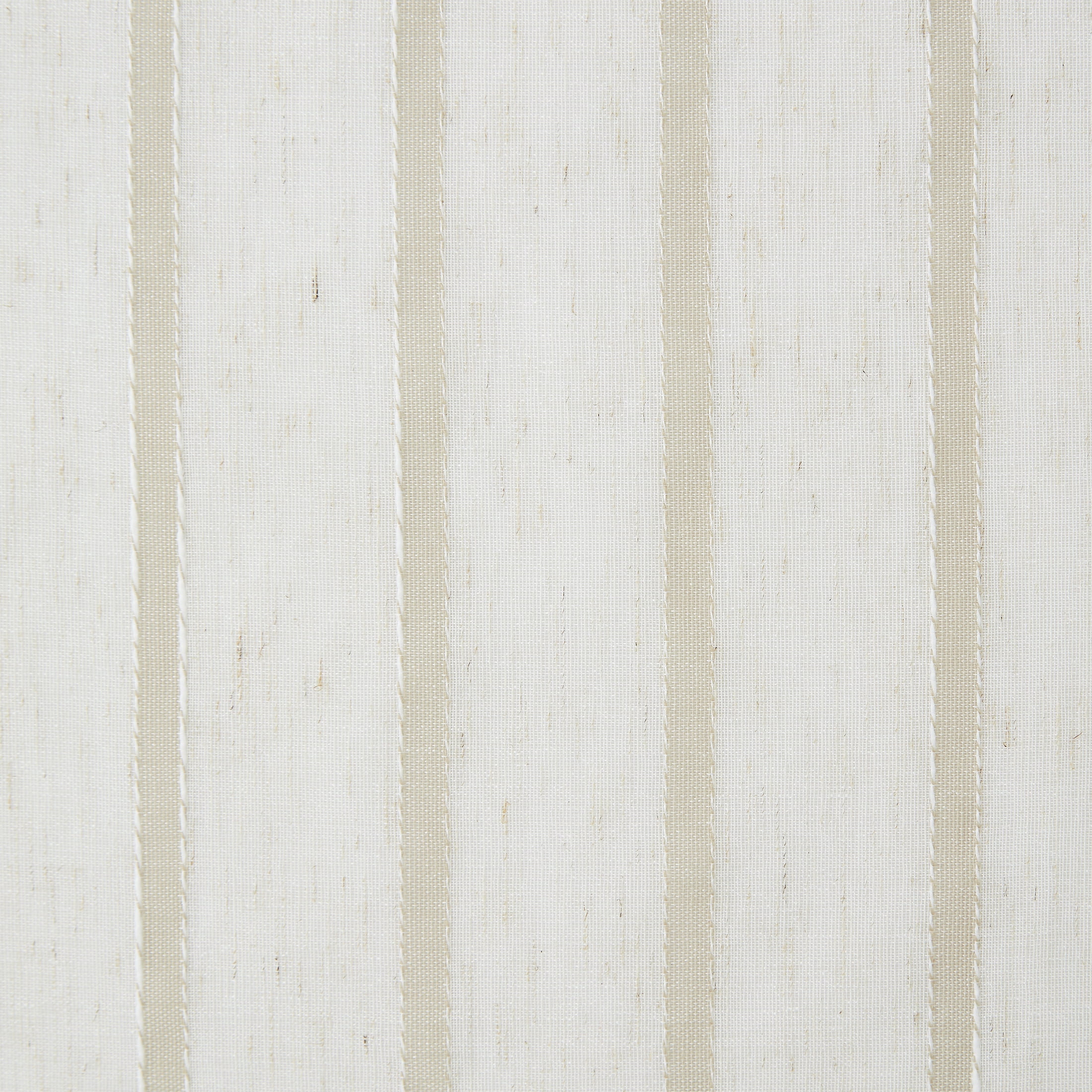 My Texas House Emerson Linen Stripe Light Filtering Tie Top Curtain Panel Pair, Taupe, 76" x 95"