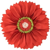 JWH 3D Decorative Round Orange  Daisy Flower Throw Pillows for Sofa Bedding Couch 12inch