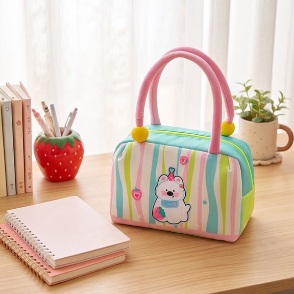 Dalxymotic Insulated Lunch Bag, Extra-large Insulated Bento Lunch Box, Handheld Meal Carrier with Ice Pack, Reusable Thermal Cooler Tote, for Work, Office, Picnic, Travel