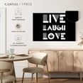 thumbnail image 5 of Elephant Stock Live Laugh Love Typography Ii Wall Art - Horizontal Canvas Wall Art - Living Room Wall Decor - Inspirational And Typography Canvas - Black And White Decor - 45" x 30", 5 of 8