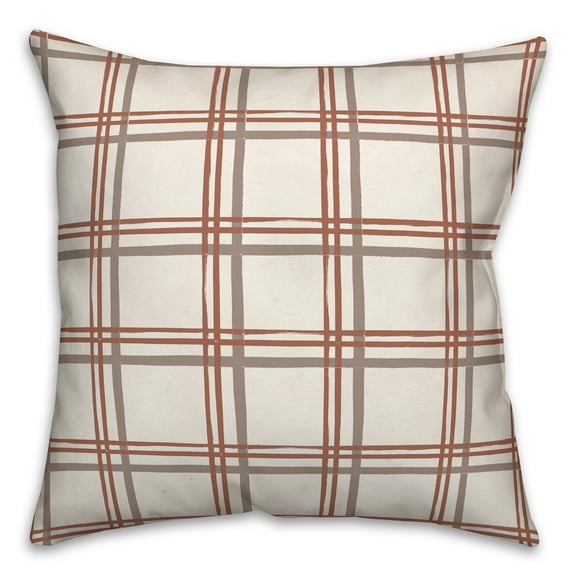 Creative Products Holiday Plaid on White 18 x 18 Spun Poly Pillow