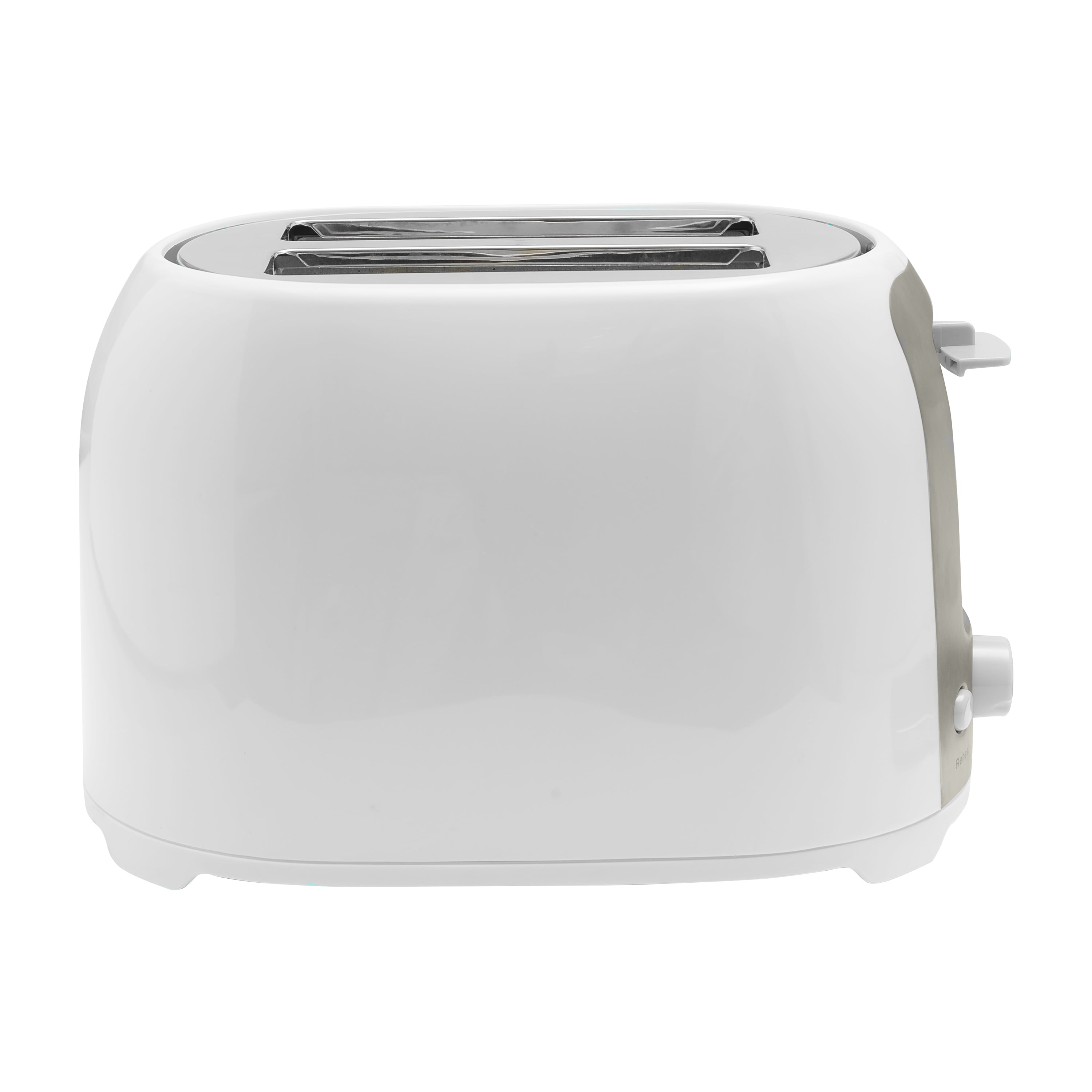 Brentwood 2-Slice Cool-Touch Toaster with Extra-Wide Slots (White and Stainless Steel)