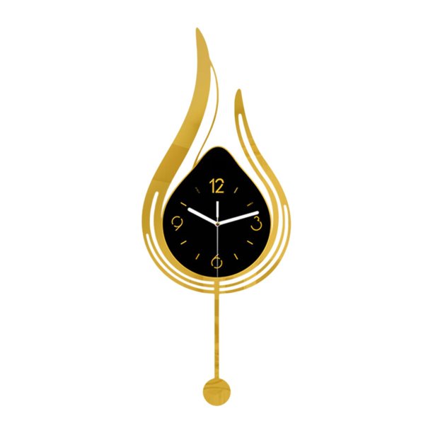 Reloj de pared acrílico con adorno silencioso para decoración de pared para el hogar, aula y escuela. Marco de oro