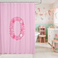 thumbnail image 2 of Manfei Ornament Waterproof Shower Curtain 72Wx72L Initial Bathroom Curtain, Pink L, 2 of 5