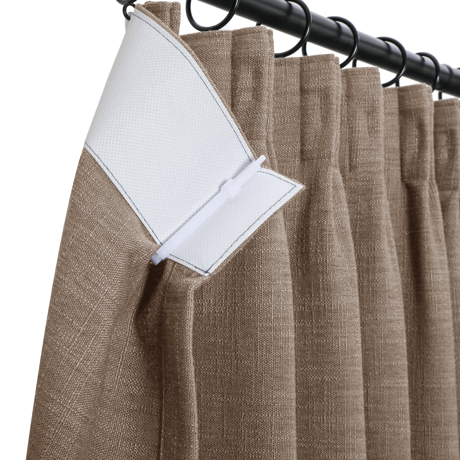 TWOPAGES Linen Blend Drape 72 W X 108 L Inch Light Filtering Pinch Pleat Top Drape for Patio Door, 1 Panel, Rust Brown
