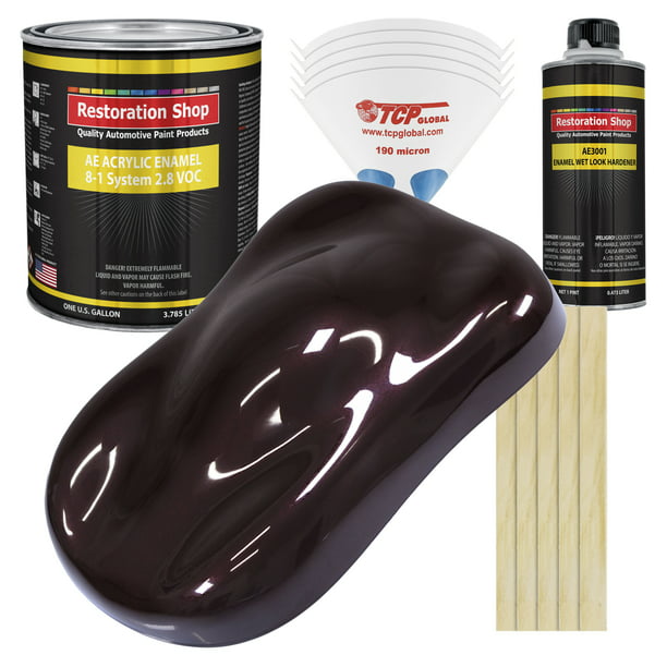 Restoration Black Cherry Pearl Acrylic Enamel Auto Paint Complete Gallon Kit Single Stage High Gloss Com - Black Cherry Car Paint Colors