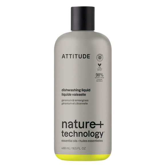 Lavavajillas ATTITUDE vegano geranio y hierba limón 488 ml