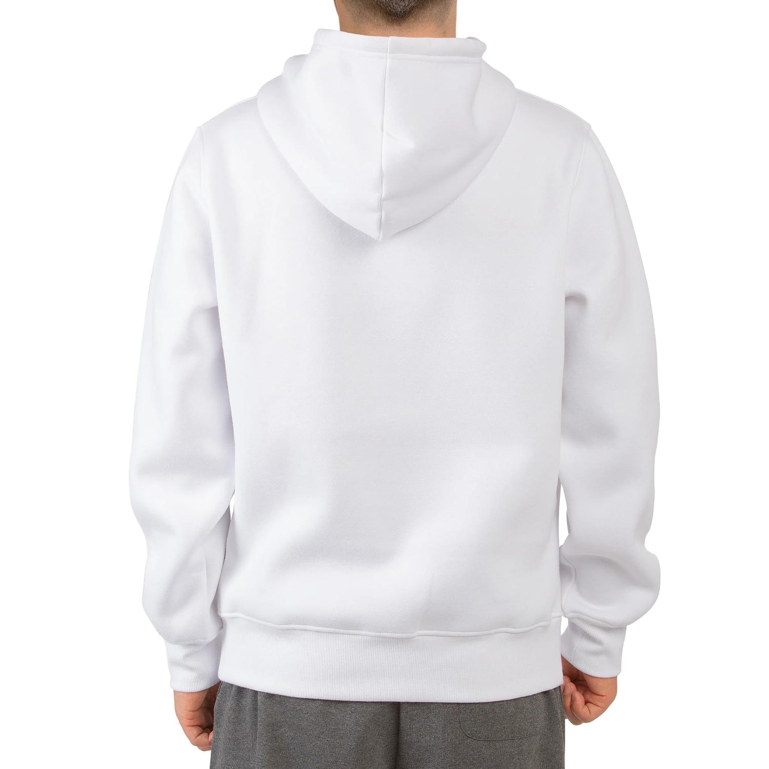 Men's Heavyweight Fleece Active Casual Cotton Long Sleeve Pullover Hooded Sweatshirt, White M, 1 Pack