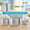 Light Gray, variant on 32-Piece Clear Square Plastic Wheat Straw Dinnerware Set For 8