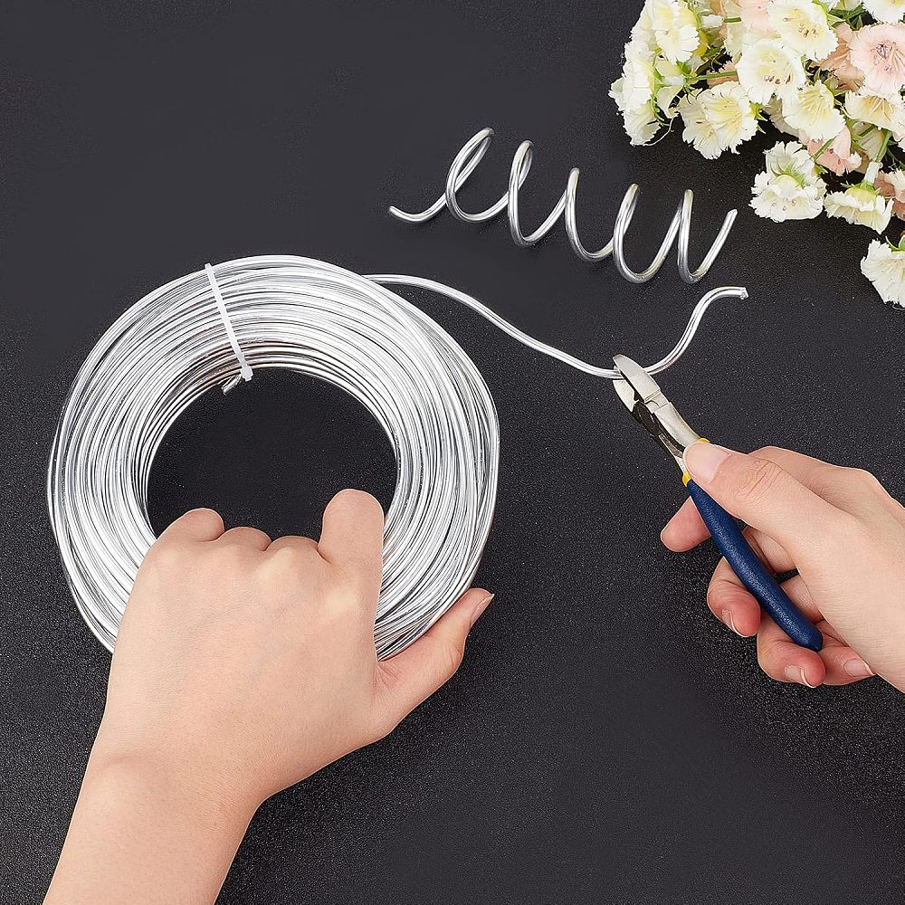 1bag Round Aluminum Wire Bendable Metal Craft Wire for DIY Jewelry Craft Making Silver 7 Gauge 3.5mm 20m/500g(65.6feet/500g) 500g/box Aluminum