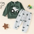 thumbnail image 2 of Ulanda Infant Toddler Baby Boys Fall Clothes Long Sleeve Shirts Top and Pants Farm Tractor Outfits Winter Clothing Sets (Green, 2-3 Years), 2 of 9