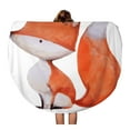 thumbnail image 1 of JSDART Serviette de Plage Ronde 60 Pouces Couverture Colorée Bébé Mignonne Aquarelle Fox sur Dessin de Lapin Rouge Cercle de Voyage Serviettes Circulaires Tapis Tapisserie Jeté de Plage, 1 of 2