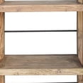 thumbnail image 3 of Fiu 63 Inch Pier Table 3 Shelves Bracket Accents Iron Wheels Brown Wood, 3 of 9
