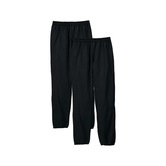 Hanes Men's Fleece Sweatpants 2-Pack EcoSmart Fleece Perfect Fit 32" inseam