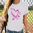 thumbnail image 2 of Riecok Breast Cancer T Shirts for Women Ribbon Graphic Crewneck Tees Short Sleeve Breast Cancer Shirts Holiday Tops White 3XL, 2 of 4
