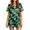 Green, variant on Women's Halloween Pajama Set Short Sleeve Top with Chest Pocket and Matching Shorts Fun Sleepwear Loungewear 2 Piece Summer Night Pajamas for Women Comfy Home Green S