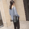 thumbnail image 3 of LILSHIM Vintage Women Shoulder Crossbody Bag Leather Totes Bucket Handbag (Black), 3 of 8
