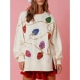 thumbnail image 2 of SUNSIOM Femmes Noël Sweatshirt, Pull à Manches Longues Col Rond Fendu à Sequins pour Usage Quotidien, 2 of 6
