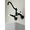 thumbnail image 3 of Kingston Brass KS3220PL Vintage 6" Adjustable Center Wall Mount Kitchen Faucet, Matte Black, 3 of 5