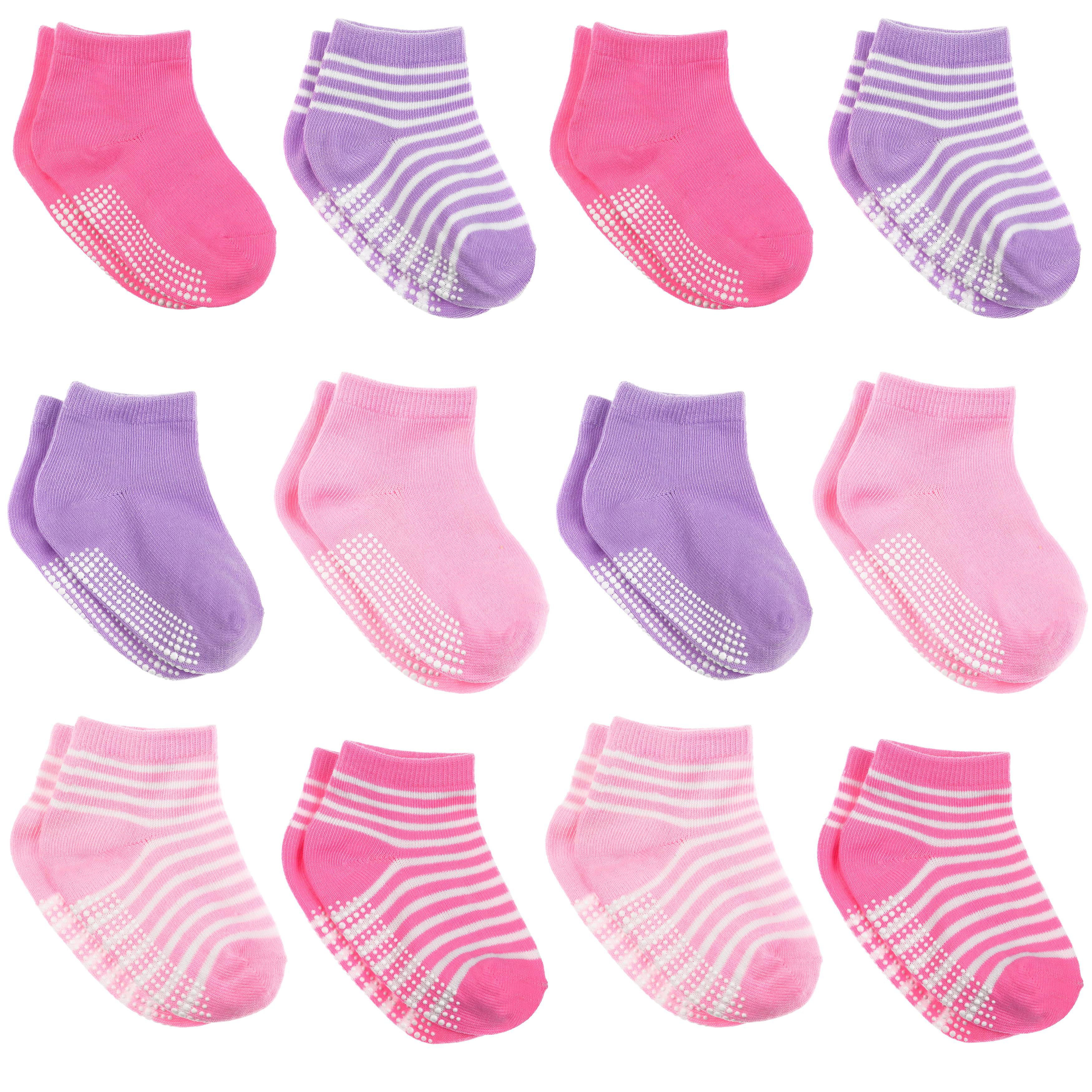 WELMOR Baby Toddlers Anti Skid Grip Ankle Socks for Infant Newborn Kids Boys Girls-6&12 Pack