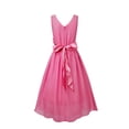 thumbnail image 4 of renvena Girls Toddler Kids Flower Chiffon Pleated Bridesmaid Wedding Pageant Party Dress Hot Pink 2, 4 of 7