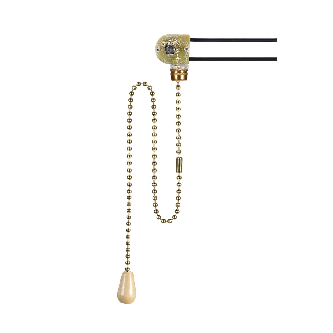 Uxcell Fan Light Switch With 30cm 12inch Golden Pull Chain Wood Knob Pack Of 1 Set Walmart Com