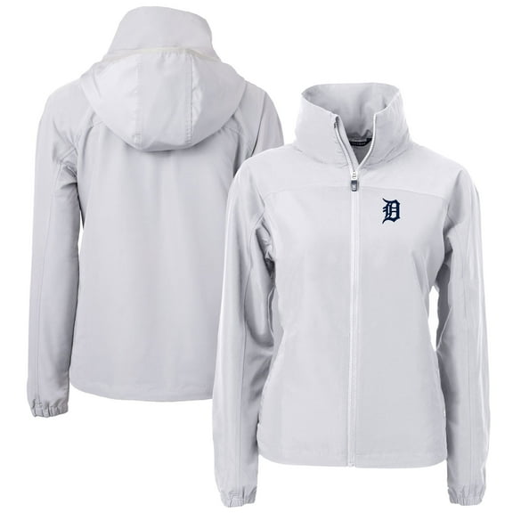 Women's Cutter & Buck  Gray Detroit Tigers Charter Eco Recycled Full-Zip Jacket