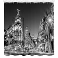 thumbnail image 3 of Ambesonne Black and White Shower Curtain, Madrid at Night, 69"Wx75"L, Black White Grey, 3 of 3