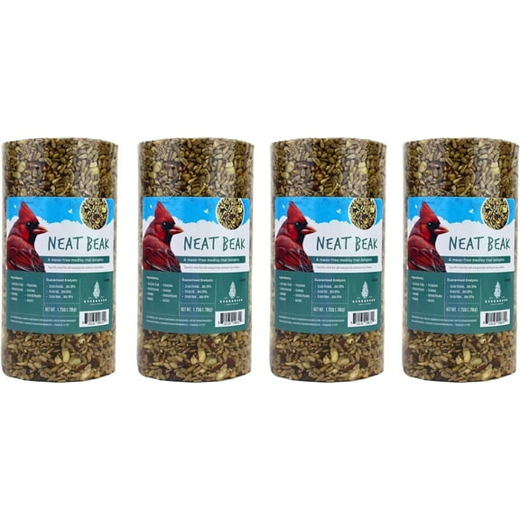 Evergreen Farm and Garden Bird Seed Cylinders - (4 Small Cylinders, Neat Beak)