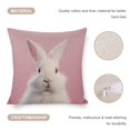 thumbnail image 4 of Cushion Covers White Bunny with Pink Throw Pillow Covers Decorative Floral Linen Pillow Cover Happy Easter Holiday Porch Pillows 16"x16" Pillow Case Farmhouse Rustic Cushion Case for Sofa Couch, 4 of 7