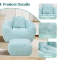 thumbnail image 4 of Aukfa Giant Bean Bag Chair,Lounge Chair Floor Lazy Sofa Bed with Ottoman & Pillow,Light Blue, 4 of 8