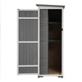 thumbnail image 4 of 5.5x4.1FT Outdoor Wood Storage Shed, Garden Tool Cabinet with Waterproof Asphalt Roof and 7 Different-size Compartments, Hooks Storage Shed with 4 Lockable Doors, 4 of 5