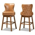 thumbnail image 3 of Baxton Studio Gradisca Bar Stool with Swivel, Tan, Set of 2, 3 of 9