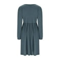thumbnail image 5 of hotojiny Fall Dresses for Women Long Sleeve Casual Dress Crew Neck Fashion Textured Dress with Pocket, 5 of 6