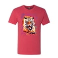 thumbnail image 2 of Wild Bobby, Tiger Growling Colorful Trippy Tie Dye Animal Lover Mens Premium Tri Blend T-Shirt, Vintage Red, 2XL, 2 of 3