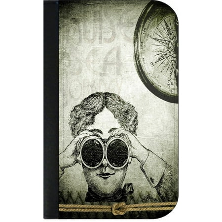 Vintage Style Steampunk Cruise Travel Themed Design - Phone Case Compatible with the Samsung Galaxy s9 - Wallet Style with Card (Best Samsung Themes S7)