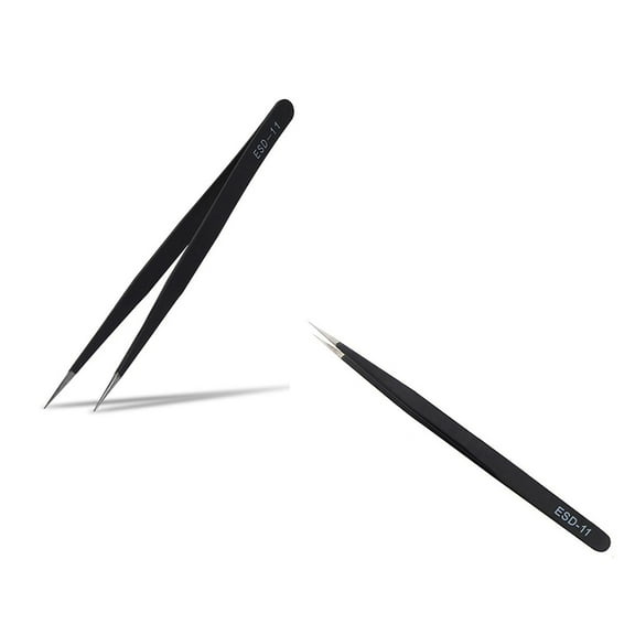 Joernso Straight Pointy Fine Point Metal Precise Tweezers Faux Eyelash Grafting Tool