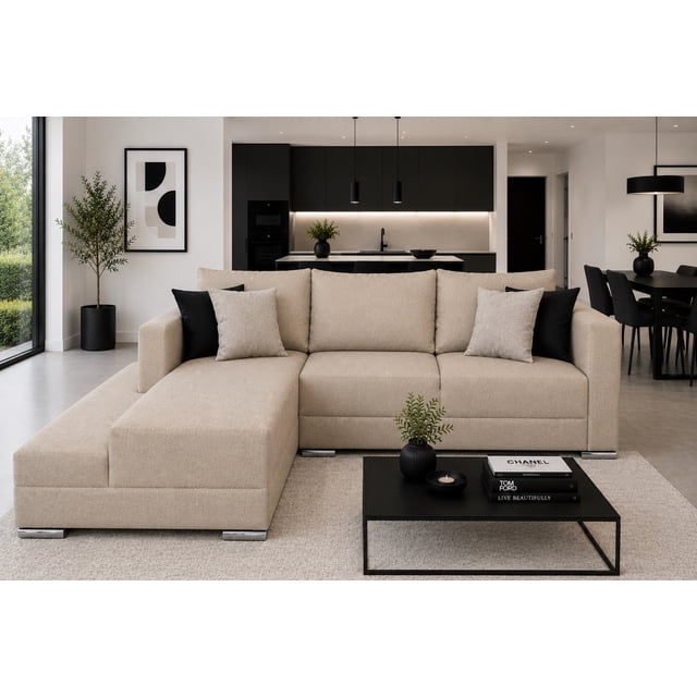Sala esquinera EL BAZAR STORE Aston 260x200 cm Beige Moderna en esquina