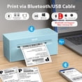 thumbnail image 2 of Impresora térmica de etiquetas de envío Nelko Bluetooth 4x6 azul, 2 of 6