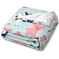 thumbnail image 5 of Farm Animals Pig Flannel Fleece Throw Blanket Soft Blanket for Couch,Cozy,Warm,Lightweight,50x60 Inches, 5 of 6
